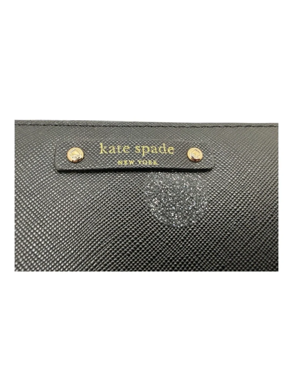 Kate Spade Women's Black Wallet with Silver Glitter Polka Dots